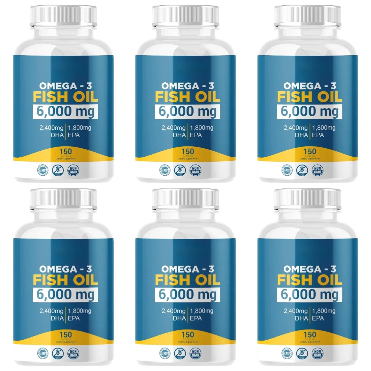 Omega 3 Fish Oil Softgels High Potency EPA DHA Daily Supplement for Adults Supports Joint Immune Health 150 Softgels Non GMO