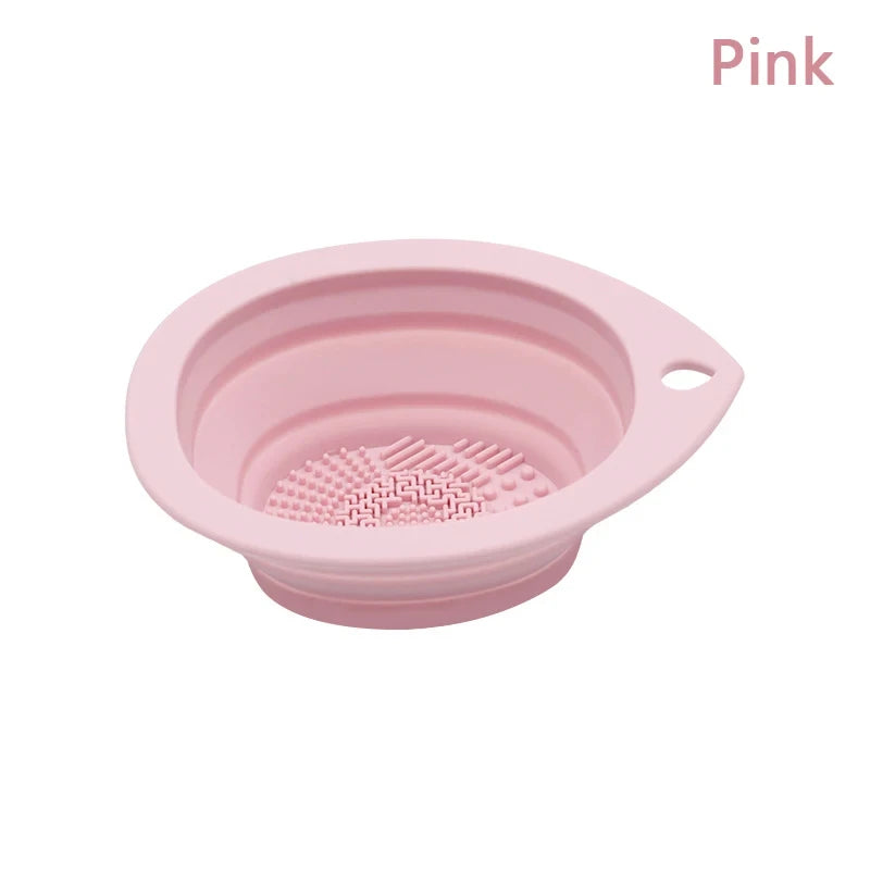 1PC Silicone Washing Bowl Makeup Brush Cleaning Box Make-up Egg Drying Tool Set Powder Puff Washer Sponge Storage Artifact