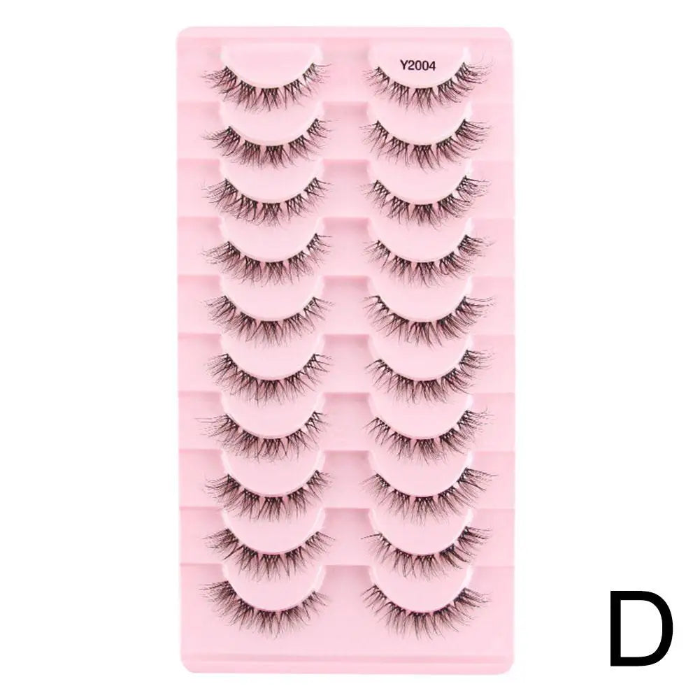 10 Pairs Natural False Eyelashes 3D Eyelash Lift Cosmetics Soft Wispy Fluffy False Eyelashes Extension Eyelash Make Up Tools