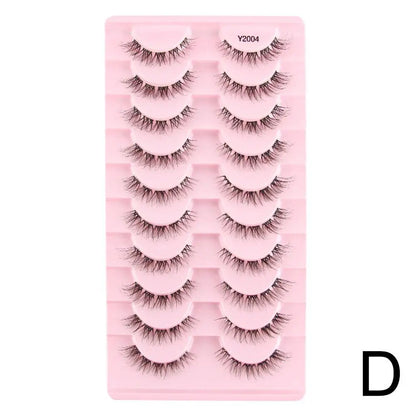 10 Pairs Natural False Eyelashes 3D Eyelash Lift Cosmetics Soft Wispy Fluffy False Eyelashes Extension Eyelash Make Up Tools
