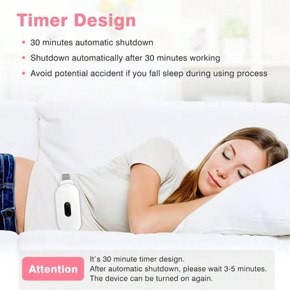 Heating Pads, Period Cramp Massager Portable Cordless Heating Pad With 6 Heat Levels And 6 Massage Modes For Back Pain Relief Menstrual Heating Pad