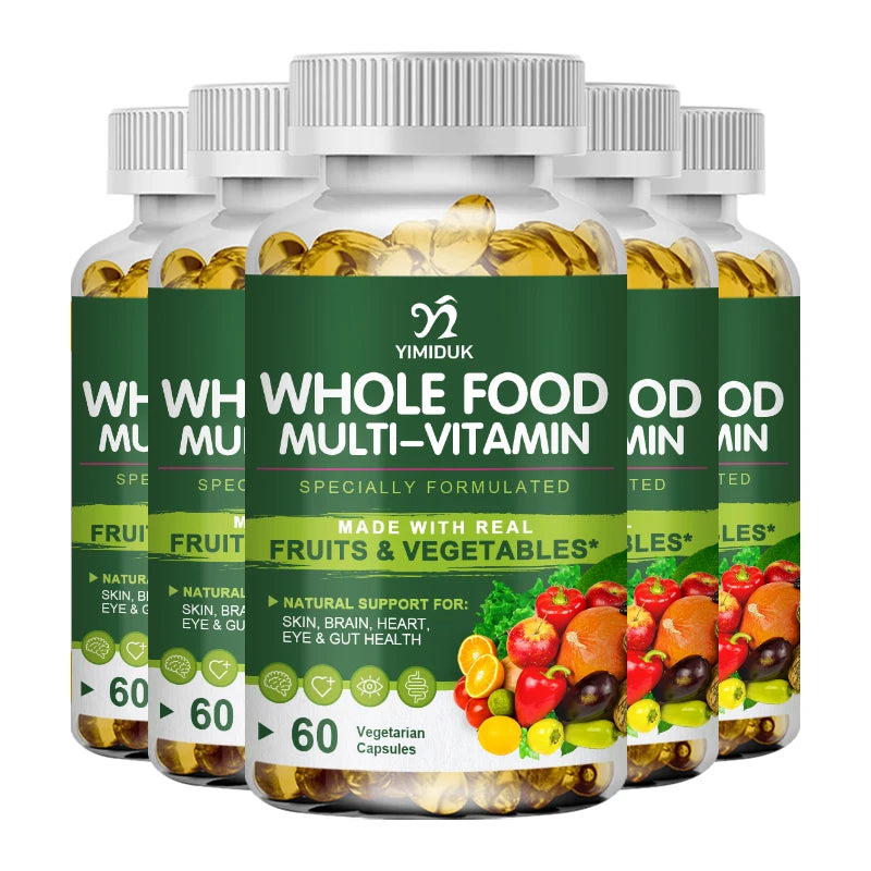 Whole Food Multivitamin Minerals Capsules, Supplement For Stress, Energy And Immune Support