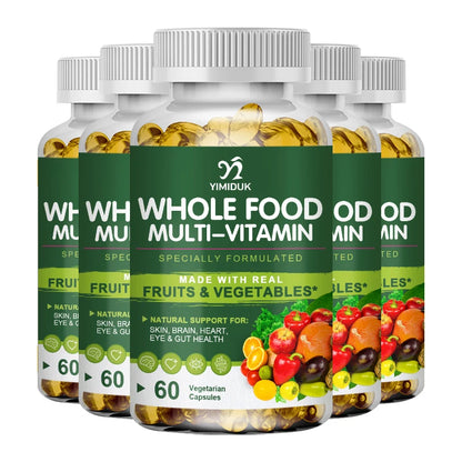 Whole Food Multivitamin Minerals Capsules, Supplement For Stress, Energy And Immune Support