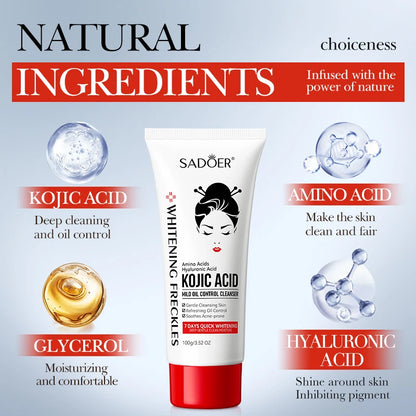 Kojic Acid Facial Cleanser Face Wash Foam Facial Cleansing Mossee Moisturizing Brightening Facial Skin Care Products