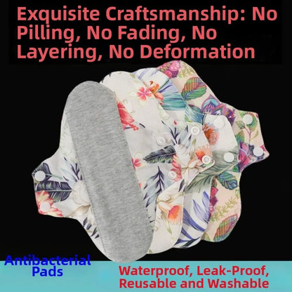 5Pcs Graphene Reusable Sanitary Pads Leak Proof Fast Absorbent Menstrual Cloth Pads Anti-Slip Soft Washable Sanitary Napkins