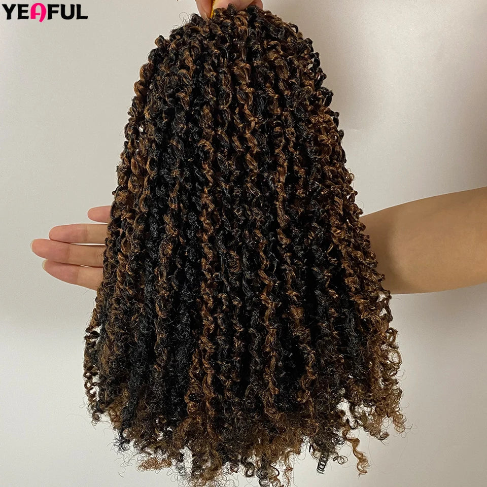 1-6 Packs Yanky Twist Crochet Hair 12"Pre-twisted Natural Black Kinky Mini Spring Twist Small Curly Senegalese Twist Hair Braids
