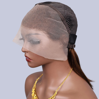 Short 13x4 Lace Front Wig Bob Human Hair Chocolate Brown Straight 200% Density HD Transparent 4x4 Lace Closure Wigs #4 Bob Hair