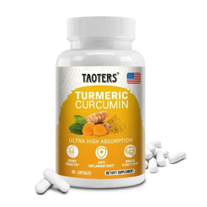 Turmeric Curcumin Capsules,Natural Joint Support,Relieve Joint Pain, Support Brain Health & Heart Health