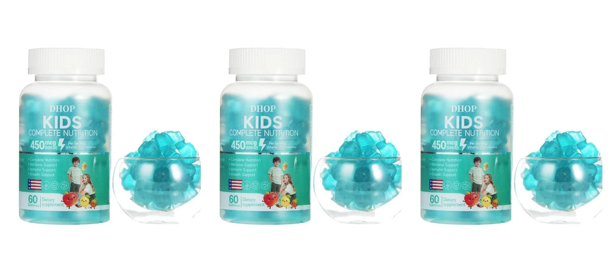 DHOP Kids Multivitamin Gummies Vitamin D3 C Zinc B Vitamins Immune Support Daily Wellness Nutrition Fruit Flavor 60 Gummies