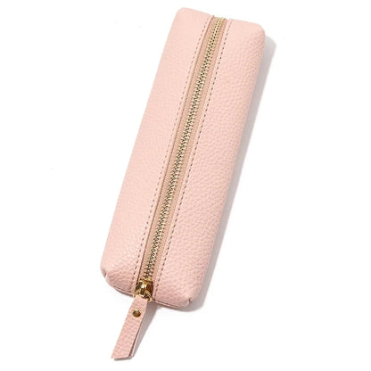 Custom Name Leather Makeup Pouch, Soft Portable Pen Bag Makeup Case, Multifunctional Storage & Travel Cosmetic Bag for Daily Use