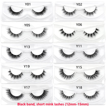 Half Lashes Mink Eyelashes Fluffy Soft False Eyelashes Wispy Cross Mink Eye Lashes Natural Short Mink Eyelash Extension Makeup