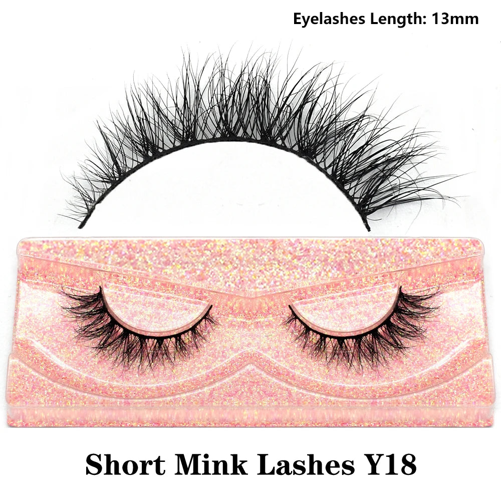 Half Lashes Mink Eyelashes Fluffy Soft False Eyelashes Wispy Cross Mink Eye Lashes Natural Short Mink Eyelash Extension Makeup