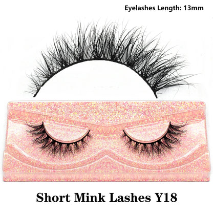 Half Lashes Mink Eyelashes Fluffy Soft False Eyelashes Wispy Cross Mink Eye Lashes Natural Short Mink Eyelash Extension Makeup