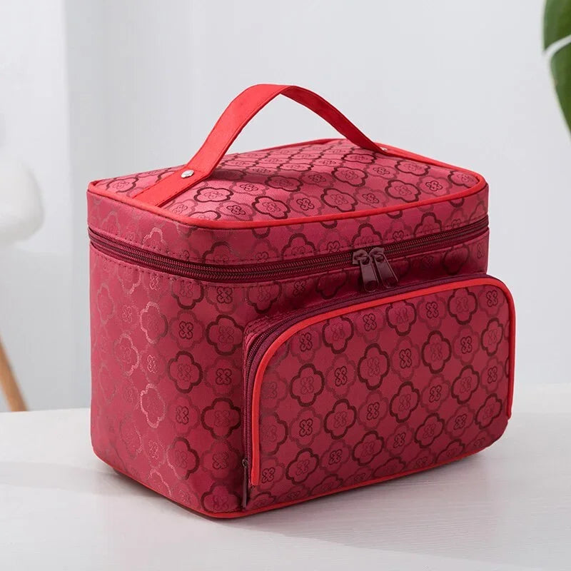 Brand Design New Large Capacity Flower Cosmetic Bag Zipper Cosmetic Box Storage Organizers Travel Toiletry Makeup Bag SZL806
