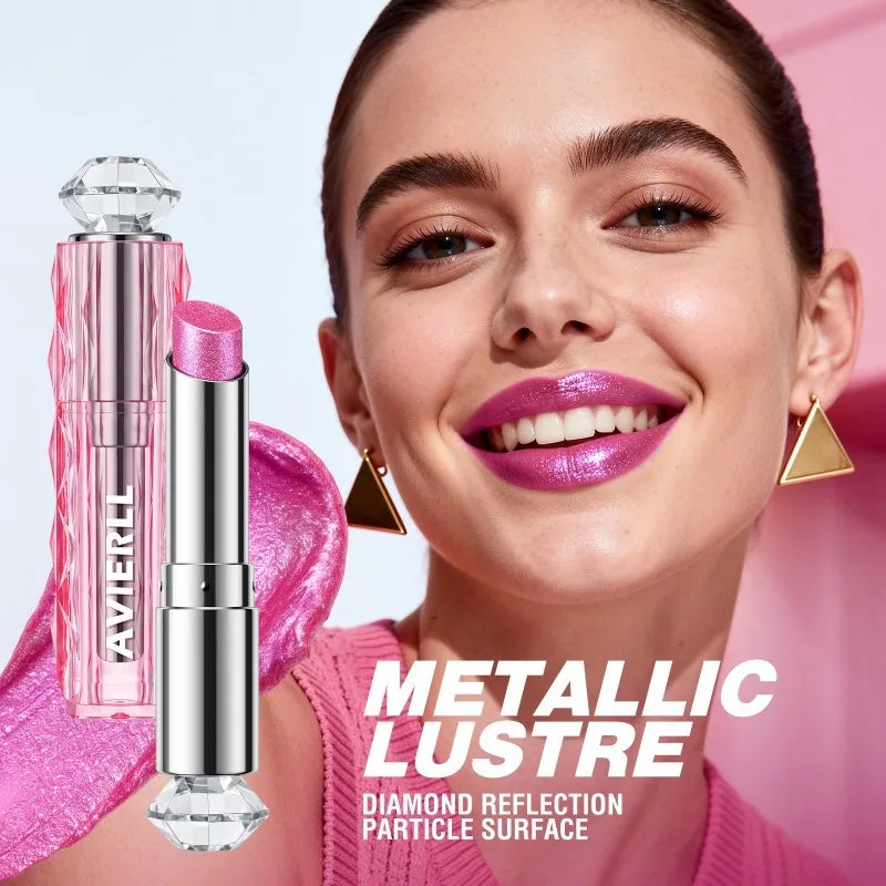 Polarizing Lipstick Starlight Holographic Shimmer Lip Stick Long Lasting Moisturizing Plumping Glitter Metallic Lip Tint Makeup
