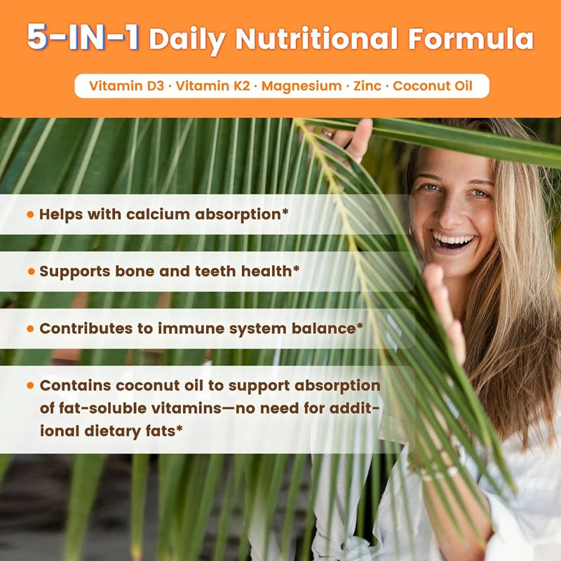 Bone & Joint Health Support Supplement, with Zinc, Magnesium, for Muscle Growth, Heart Wellness, Immune Function, Energy