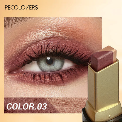 1Pc Dual-Color Eyeshadow Stick, Blendable Eye Color For Daily Makeup, Brown And Pink, Cosmetic Eye Makeup Product