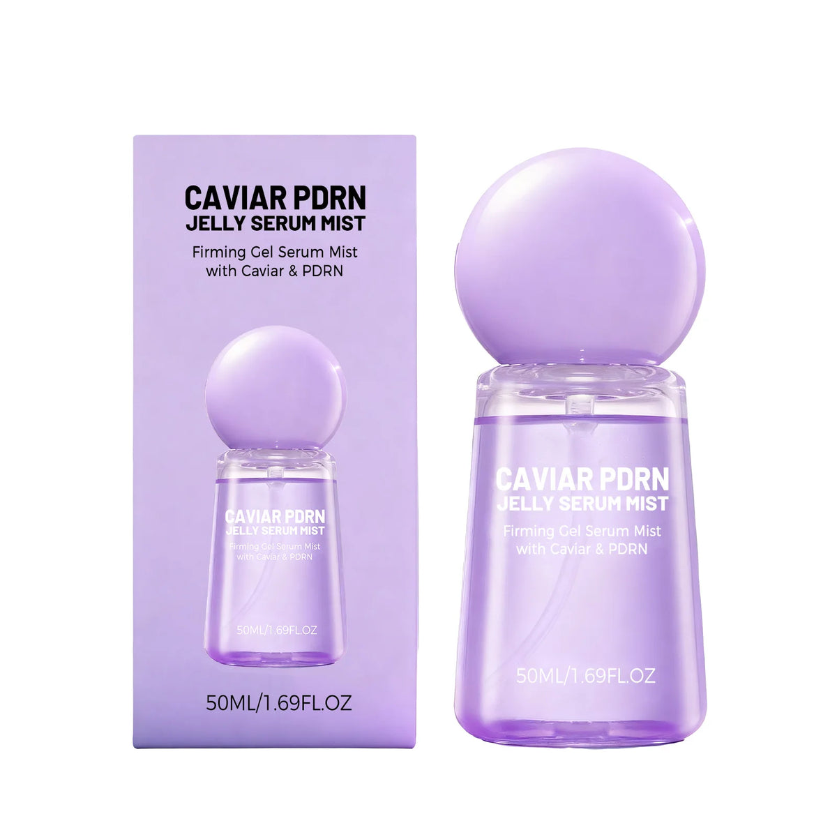 Caviar PDRN&Collagen Peptides Jelly Serum Mist Set,Reshape Skin Cells&Instant Plump,Firm & Anti‑Wrinkle,Dewy Glow&Jelly to Mist Technology,On the Go Skincare Capsule,Clean&Gentle Formulation,Travel Essentials&Self Care Gift