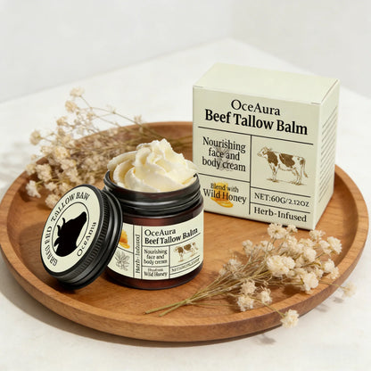 OceAura Beef Tallow Balm Deep Moisturizing Nourishing Brightening Skin Long-Lasting Fragrance Refreshing Care Face Body Lotion