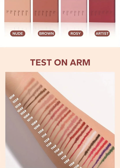 Beauty Glazed 6pcs Matte Nude Sponge Lip Liner Set  Long-Lasting Silky Waterproof Texture Multi-Function Makeup Pens