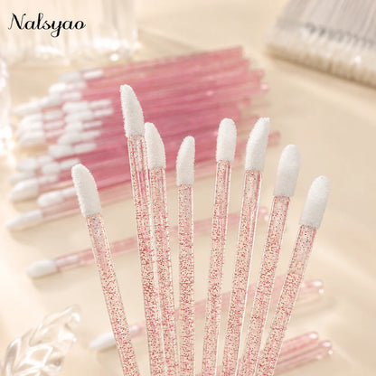 CNK 50 Pcs Disposable Lip Brush Individual Lash Removing Cleaning Mascara Applicator Makeup Brushes For Eyelash Extension Tools
