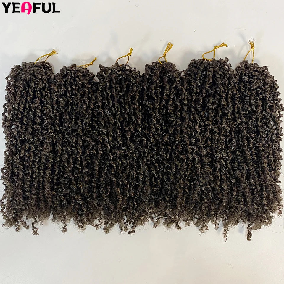 1-6 Packs Yanky Twist Crochet Hair 12"Pre-twisted Natural Black Kinky Mini Spring Twist Small Curly Senegalese Twist Hair Braids