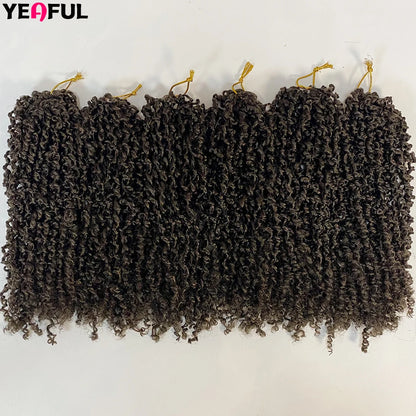 1-6 Packs Yanky Twist Crochet Hair 12"Pre-twisted Natural Black Kinky Mini Spring Twist Small Curly Senegalese Twist Hair Braids