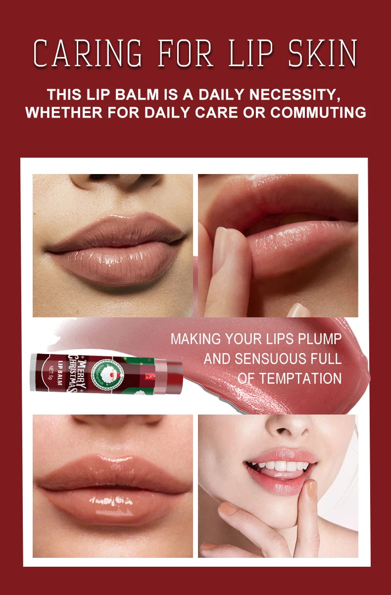 8pcs Colored lipstick Set - Christmas hot red wine with lasting taste, moisturizing and glassy luster