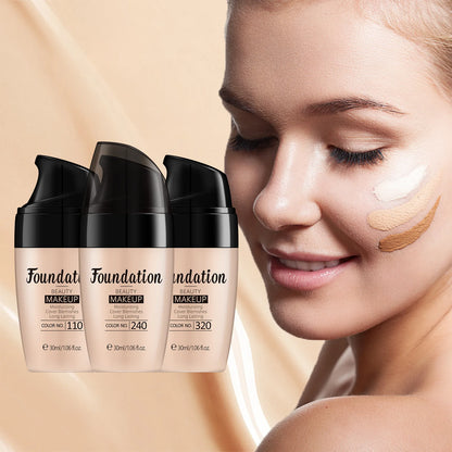 LAIKOU Liquid Foundation Multiple Shades Hydrating Natural Finish Creamy Full Coverage Makeup Base Long Lasting Wear 30ml