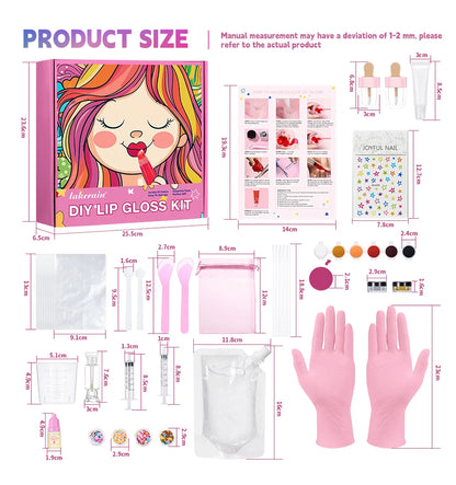 Lip Gloss Base Set for Kids Gifts Lip Gloss Making Kit Diy Lip Gloss Kit Moisturizing Nourish Lip Gloss Pack Set Cosmetics