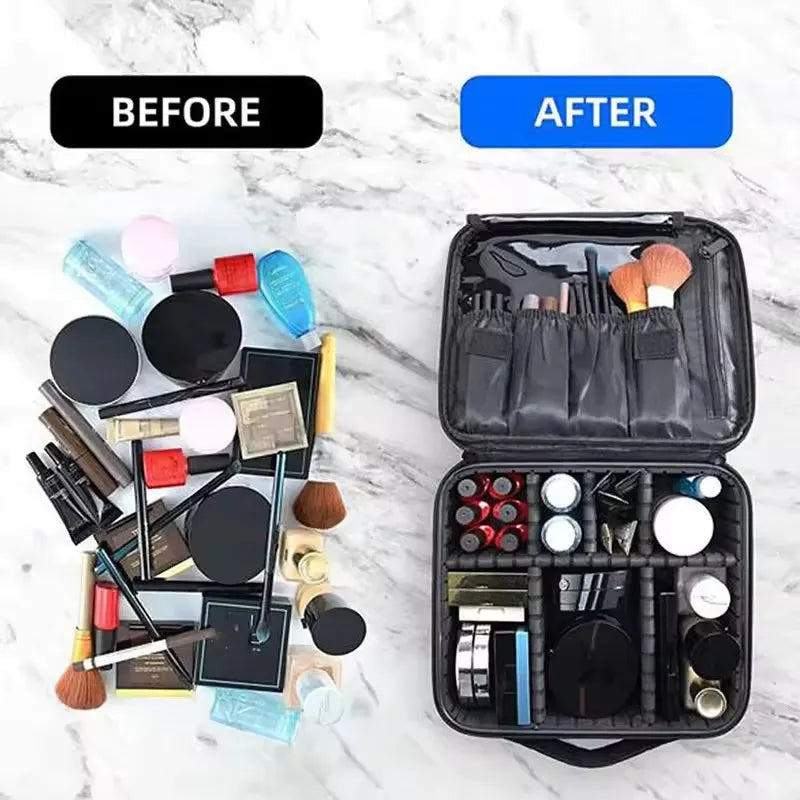 Female Makeup Case Professional Beauty Brush Embroidery Manicure Tool Cosmetic Storage Box Waterproof Women Makeup Bag