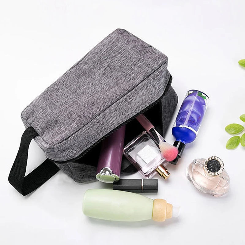 Durable Oxford Makeup Storage Pouch Waterproof Hand‑held Travel Toiletry Bag Multi‑pocket Cosmetic Organizer For Trip