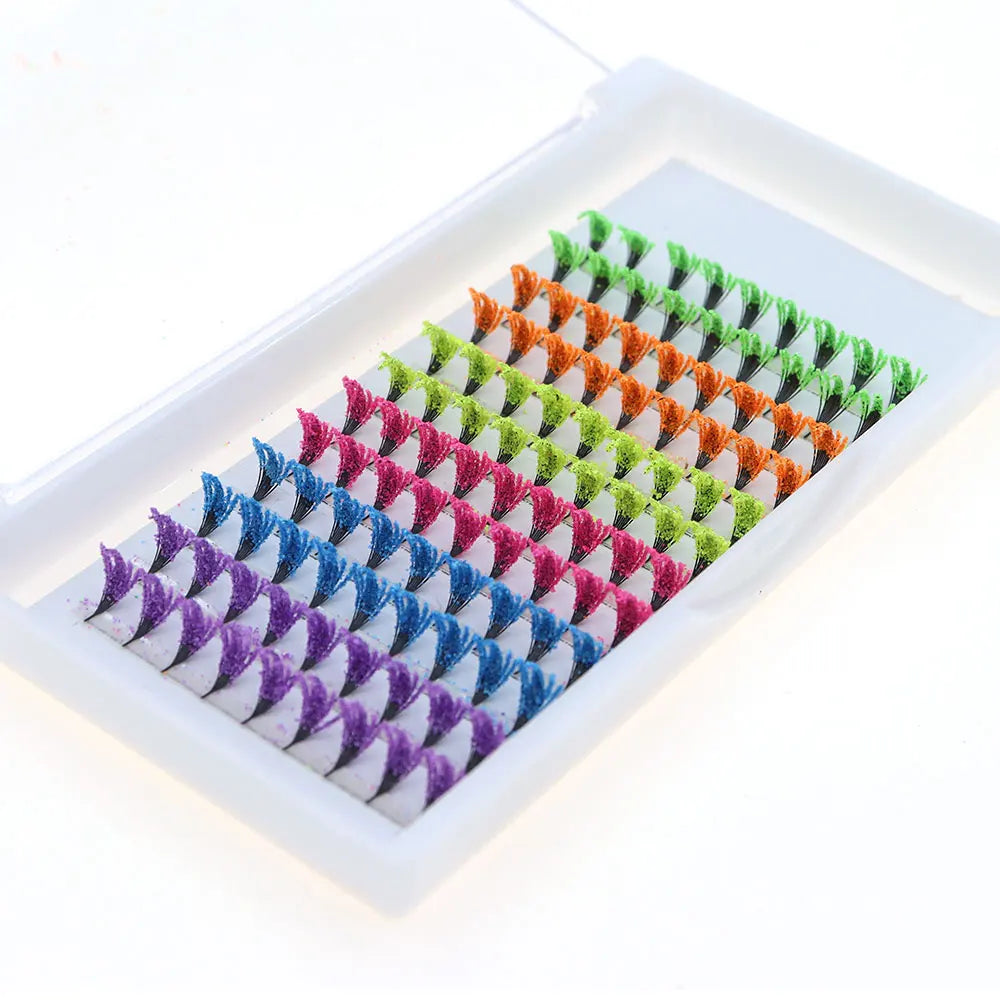120-Piece Fluorescent/COLORFUL Shiny Dust Eyelashes Lightweight for Halloween Christmas Masquerade Parties Festive Shows