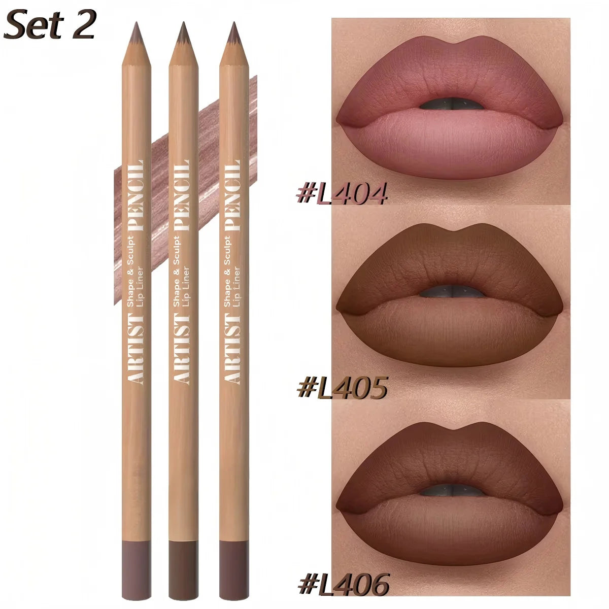 3Pcs Long-Lasting Velvet Lip Liner Matte Lipstick Waterproof  Perfect Gift for Valentine's Day, Lip Liner Set