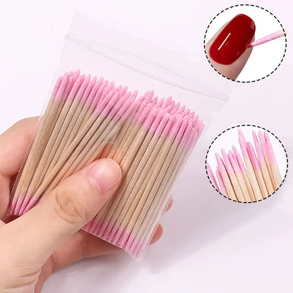 100 500Pcs Orange Wood Nail Sticks Double Head Cuticle Pusher Remover Pedicure Manicure Tools 11.5cm Professional Salon Supplies
