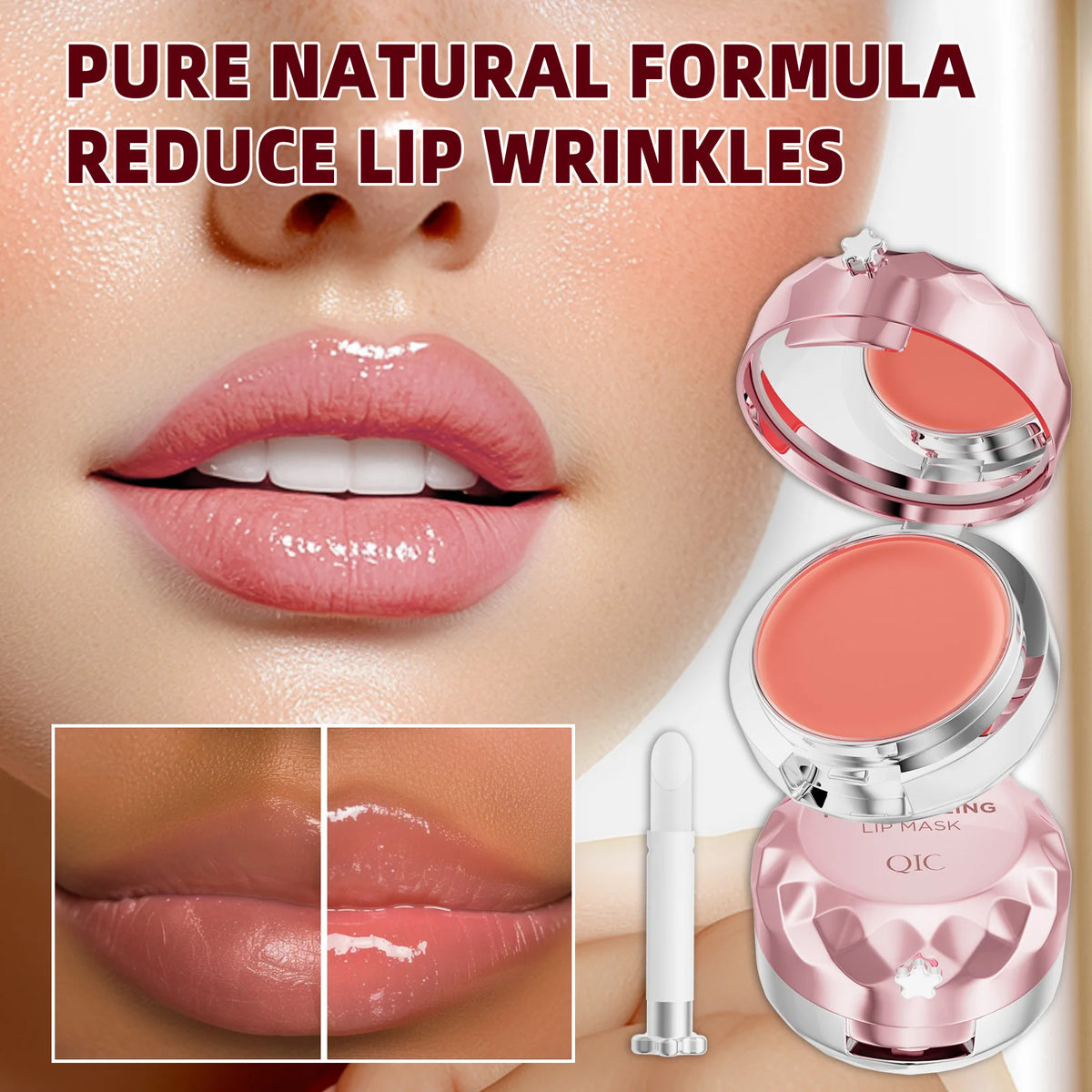 Lip Sleep Mask Moisturizing Nourish Repair Hydrated Fade Lip เส้น Anti-cracking Day และ Night Maintenance Lip Balm Care