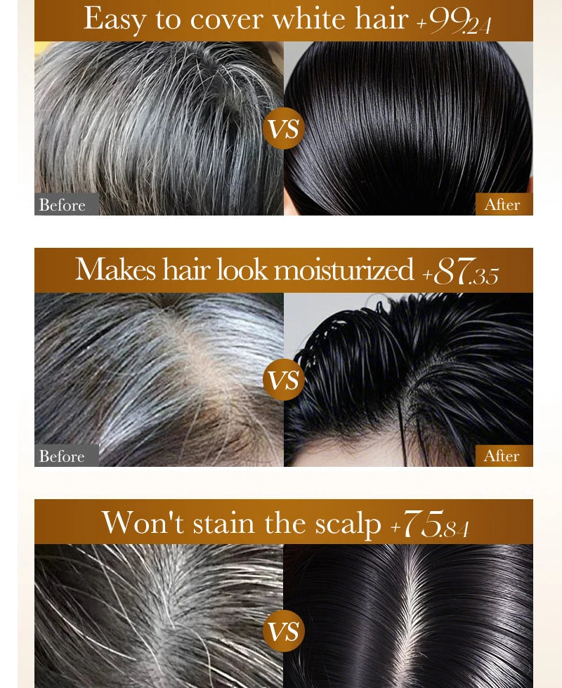 10 Pcs Fast Black Hair Shampoo 15 Mins Fast Become Black Hair Dye Herb Natural Hair Care Restore Colorant Shampoo Hair Care