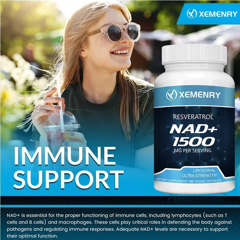 NAD+ Supplements - with Resveratrol - Natural Energy Supplement, Support Cell Health, Anti-aging, Enhance ImmunitySupplements