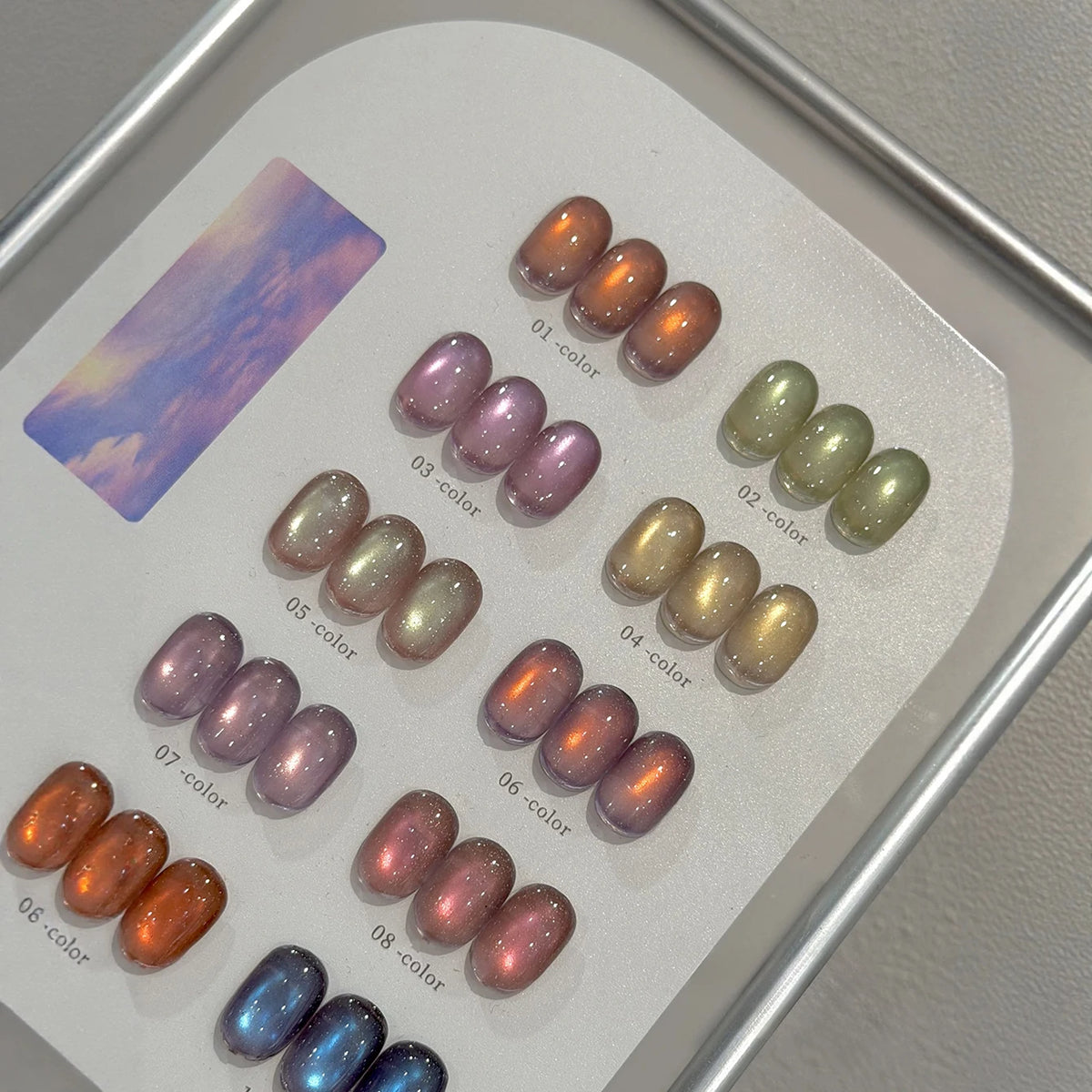 1-12pcs PSK New Whitening Strawberry Cat Eye Gel Nail Polish 2026 Super Glitter Whitening Red Glass Bead Nail Art Pink Nails