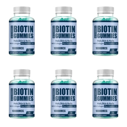 Biotin Gummies Supports Healthy Hair Radiant Skin Strong Nails with Collagen and Vitamin C Vegan Non-GMO Keratin 60 Gummies