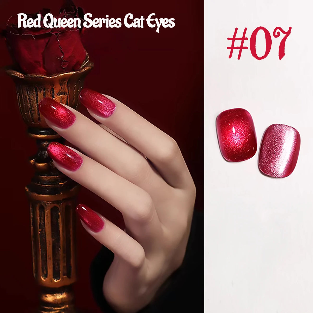 MN 12ML 1-21PCS Hot Selling Red through Half the Sky Cat Eye Nail Polish New Whitening Glass Bead Cat Eye Nail Polish Nail Art