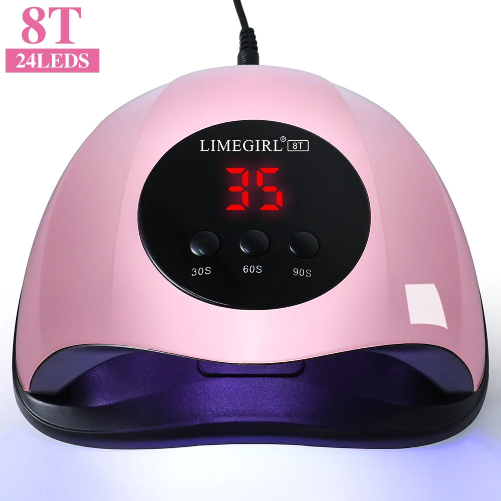 LIMEGIRL 24LED UV Lamp for Nails Gel Polish Varnish Drying With LED Display And Motion Sensing Professional Manicure UV Lamp for Acrylic Resin Dryer Home Use Tool