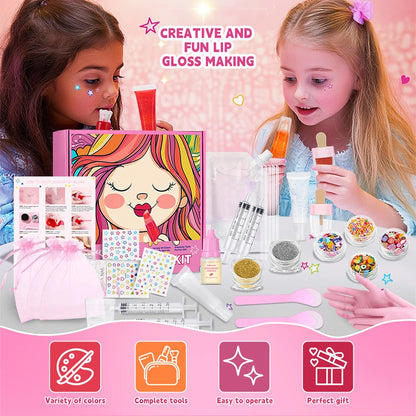 Lip Gloss Base Set for Kids Gifts Lip Gloss Making Kit Diy Lip Gloss Kit Moisturizing Nourish Lip Gloss Pack Set Cosmetics