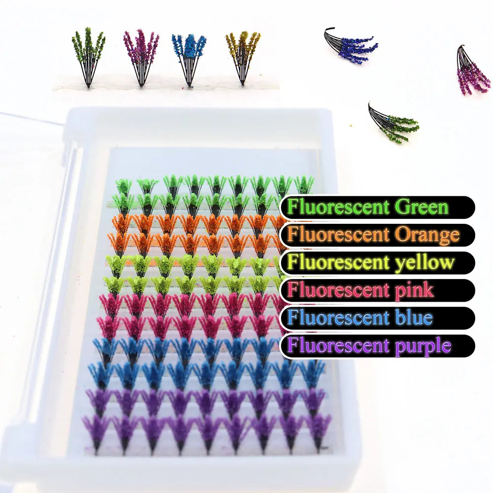 120-Piece Fluorescent/COLORFUL Shiny Dust Eyelashes Lightweight for Halloween Christmas Masquerade Parties Festive Shows