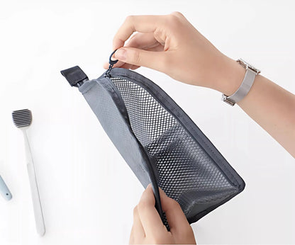 Standing Mesh Toiletry Bag Portable EVA Travel Foldable Toothbrush Cosmetic Organizer Women Bathroom Storage Pouch Сумка