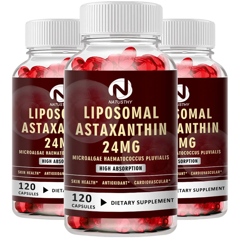 Liposomal Astaxanthin Capsules 24mg for Brain, Heart Vitality, Skin, Joint, Eye, Immune Health
