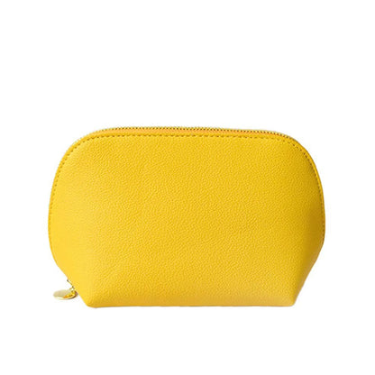 Customized Letters PU Leather Cosmetic Storage Bag Classic Simple Atmosphere Solid Color Make Up Bag Advanced Zipper Wash Bag