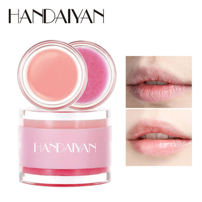 HANDAIYAN 2in1 Lip Scrub Balm Exfoliator Moisturizer Repair Mask Sugar Care Double Effected Hydrating Treatment