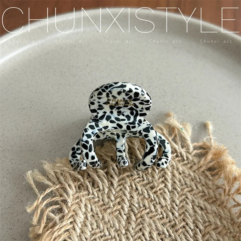 3.5CM Elegant France Acetate Leopard Hair Claw Small Size Sweet Style Hair Clip Shark Clip Women Hair Accessories Headwear
