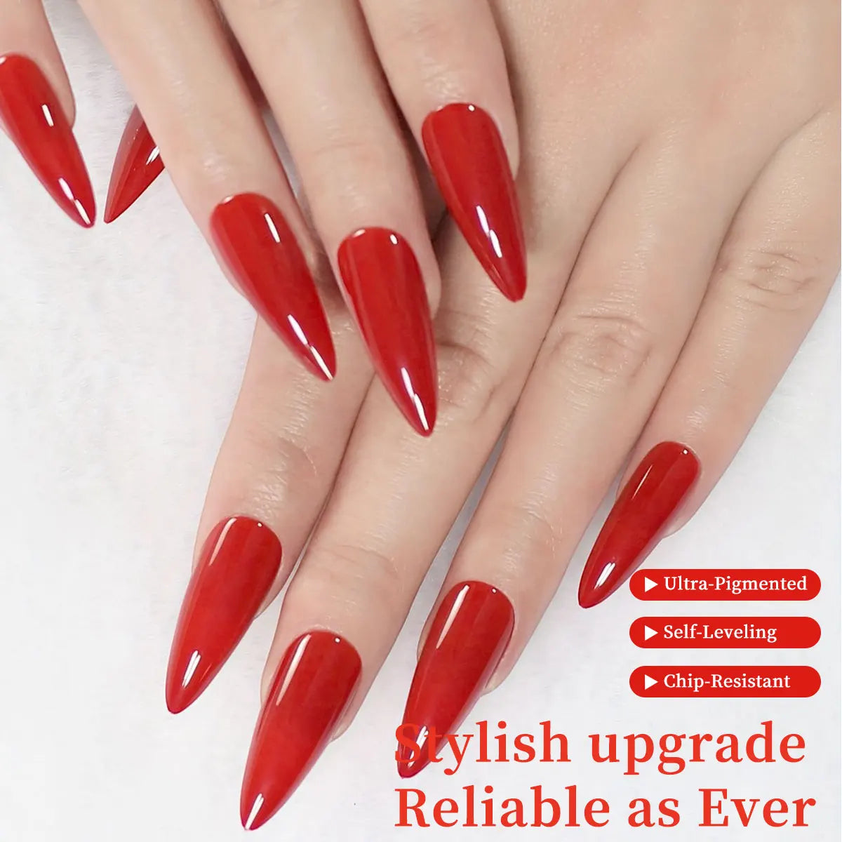 Hassleless 9-Piece Red Nail Polish Set, Presented in a Bow-Shaped Glass Bottle, Creates a Natural, Healthy Red Nail Polish. Quic